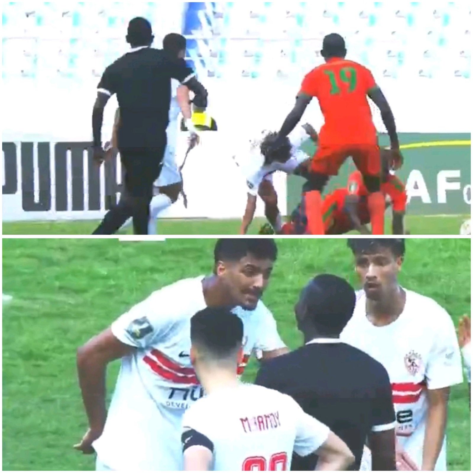 جانب من مباراة الزمالك وزيسكو الزامبي