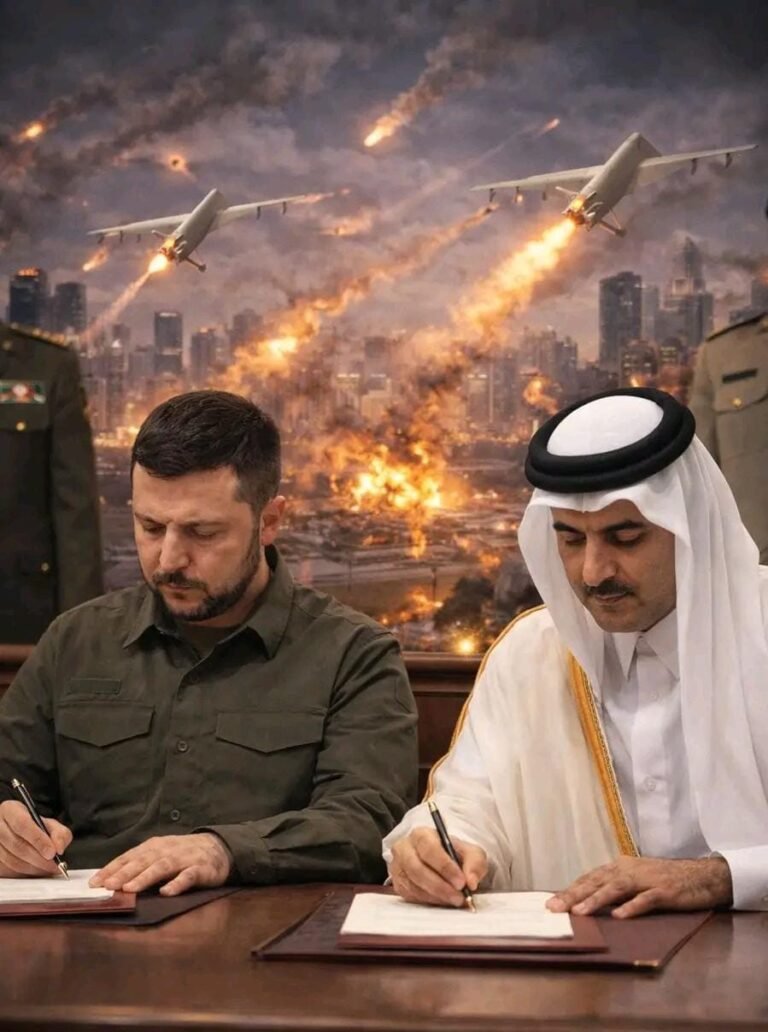 تميم بن حمد وزيلينسكي - صورة مولدة بالذكاء الاصطناعي