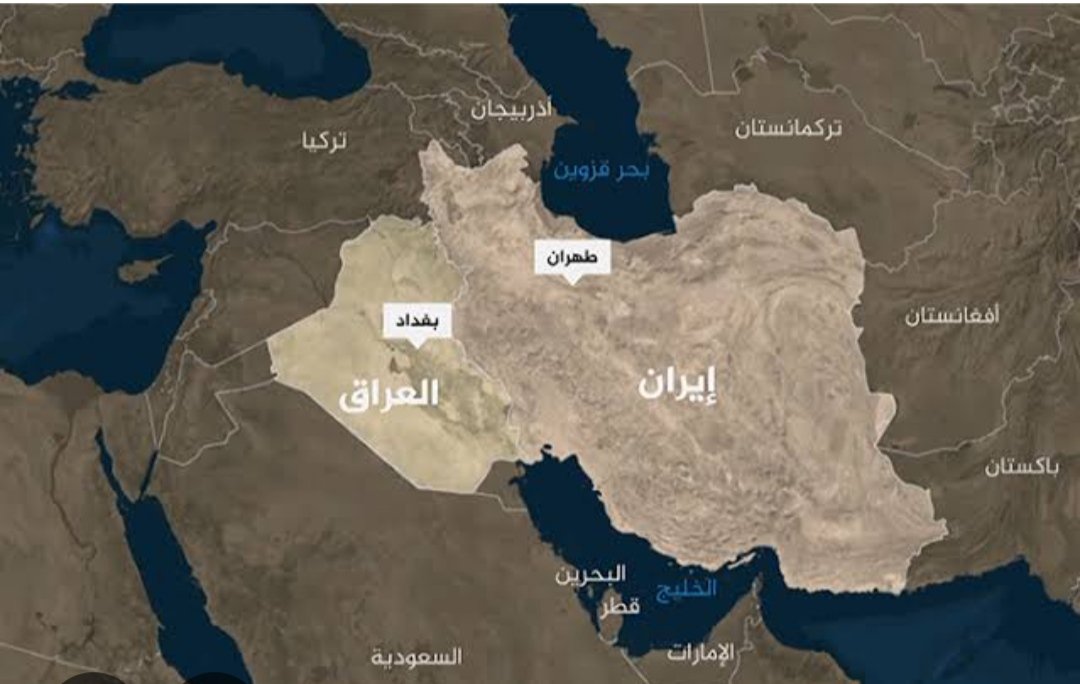 خريطة إيران والعراق