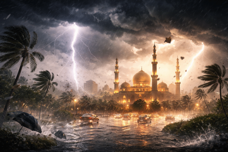 العاصفة فوق المدينة قبل العيد