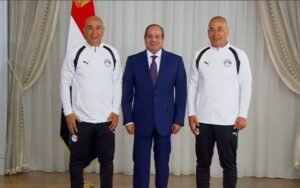 التؤام حسام حسن المدير الفني للمنتخب وإبراهيم حسن مدير الكرة بالمنتخب